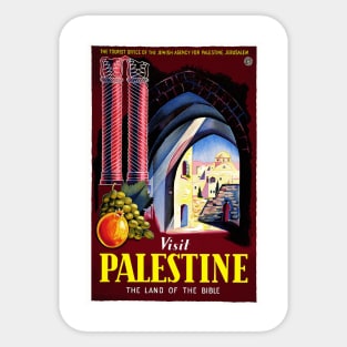 Visit Palestine, Land of the Bible - Vintage Travel Poster Design Sticker